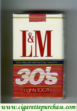 L&M Rich Mellow Distinctively Smooth 30s Filters Lights 100s cigarettes soft box